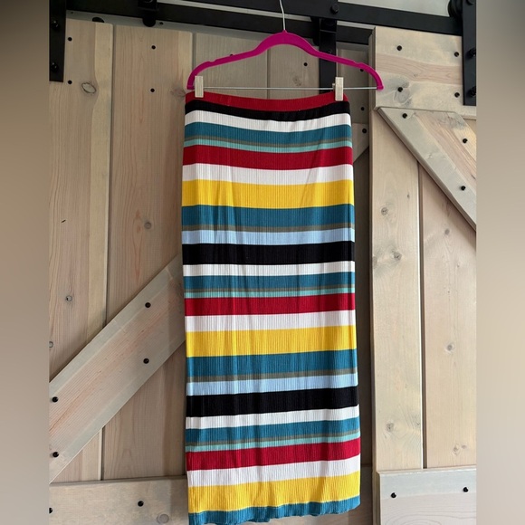 Express Multicolor Striped Midi Skirt - Picture 4 of 5